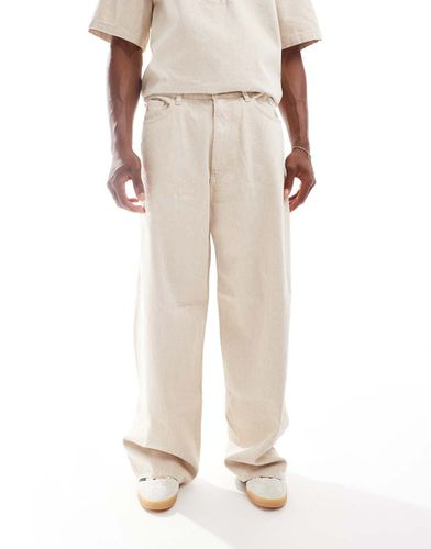 Astro - Pantaloni in lino pesante beige - Weekday - Modalova