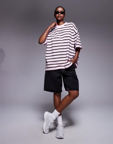 Weekend Collective - T-shirt oversize à rayures - Rose - Asos Weekend Collective - Modalova