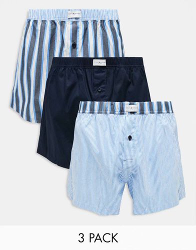 Confezione da 3 boxer a righe blu - Tommy Hilfiger - Modalova