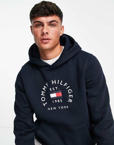 Felpa con cappuccio in misto cotone con logo ad arco con bandierina - Tommy Hilfiger - Modalova