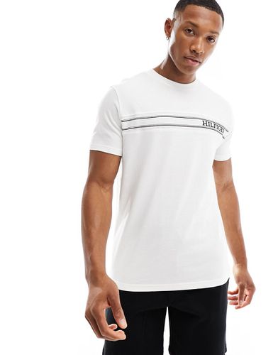 Monotype - T-shirt da casa bianca con righe del logo - Tommy Hilfiger - Modalova