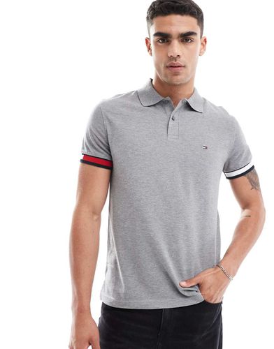 Polo slim mélange con logo sul giromanica - Tommy Hilfiger - Modalova