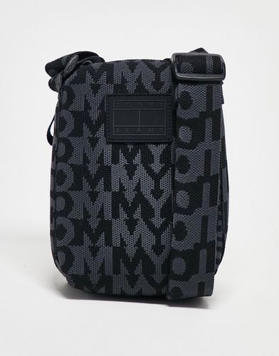 Borsa reporter a tracolla nera con logo - Tommy Jeans - Modalova