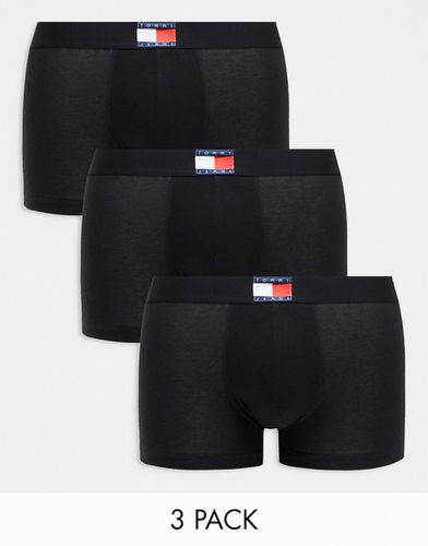 Tommy Jeans - Heritage Essentials - Confezione da 3 boxer aderenti neri con fascia in vita con logo - Tommy Hilfiger - Modalova