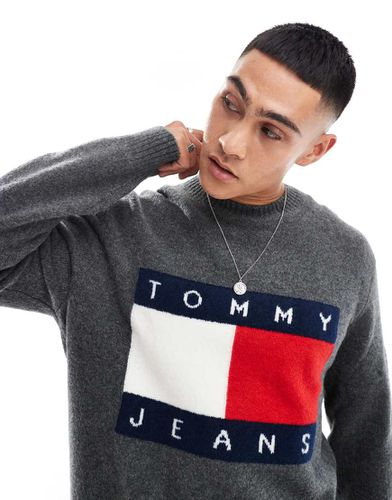 Maglione mélange con logo a bandiera grande - Tommy Jeans - Modalova