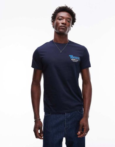 T-shirt ajusté avec logo effet bombé sur la poitrine - Tommy Jeans - Modalova