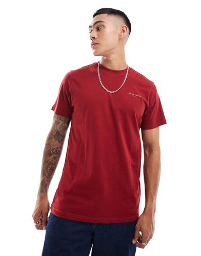 T-shirt bordeaux con logo piccolo sul petto - Tommy Jeans - Modalova