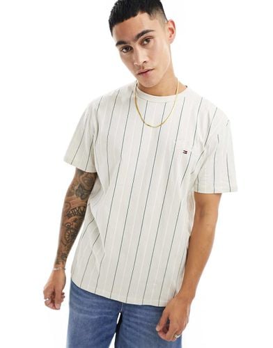 Top senza maniche stile college vestibilità classica bianco sporco gessato - Tommy Jeans - Modalova