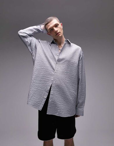 Camicia a maniche lunghe super oversize a righe testurizzata - Topman - Modalova