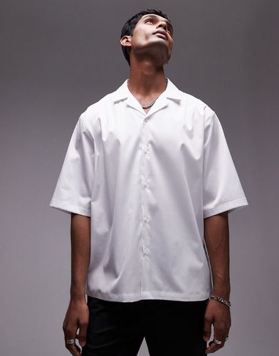 Camicia squadrata a maniche corte elegante bianca - Topman - Modalova