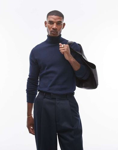 Topman - Dolcevita basic blu navy - Topman - Modalova