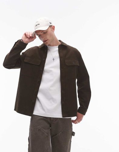 Giacca a maniche lunghe in velluto a coste color cioccolato - Topman - Modalova