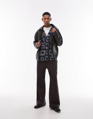 Pantalon de jogging baggy en tissu texturé - Topman - Modalova