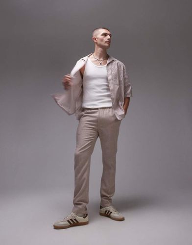 Pantalon de jogging habille en laine mélangée de qualité supérieure - Taupe - Topman - Modalova