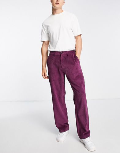 Pantaloni a fondo ampio in velluto a coste viola in coordinato - Topman - Modalova