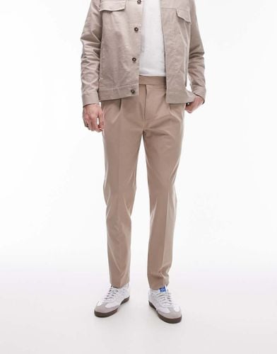 Pantaloni affusolati color pietra - Topman - Modalova