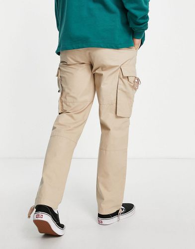 Pantaloni cargo dritti color pietra con laccetti - Topman - Modalova