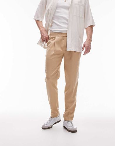 Pantaloni color pietra con elastico in vita - Topman - Modalova