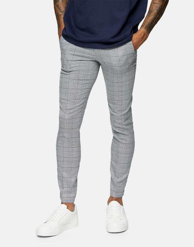 Pantaloni da abito skinny grigi a quadri - Topman - Modalova