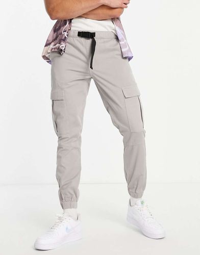 Pantaloni skinny cargo con cintura grigi - Topman - Modalova