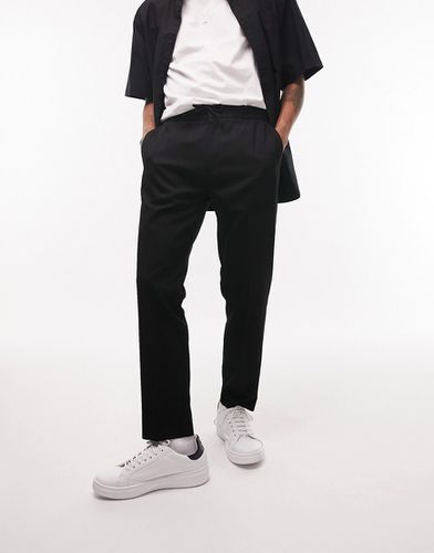 Pantaloni skinny eleganti neri con fascia in vita elasticizzata - Topman - Modalova