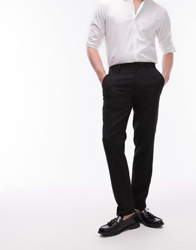 Pantaloni skinny neri da abito testurizzati - Topman - Modalova