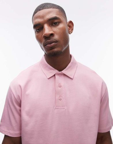 Topman - Polo comoda rosa slavato - Topman - Modalova