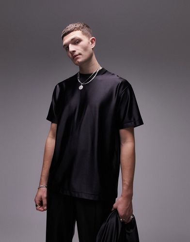 T-shirt oversize nera lucida - Topman - Modalova