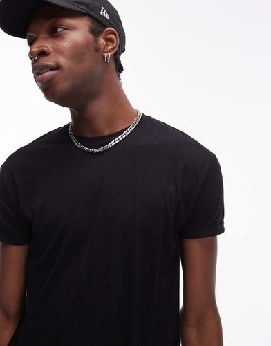 Topman - T-shirt lunga nera-Nero - Topman - Modalova