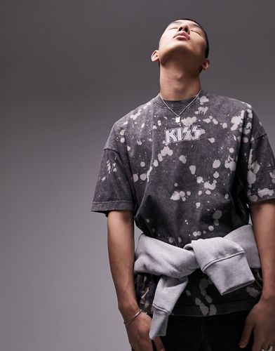 T-shirt super oversize slavato con stampa della band "Kiss" - Topman - Modalova