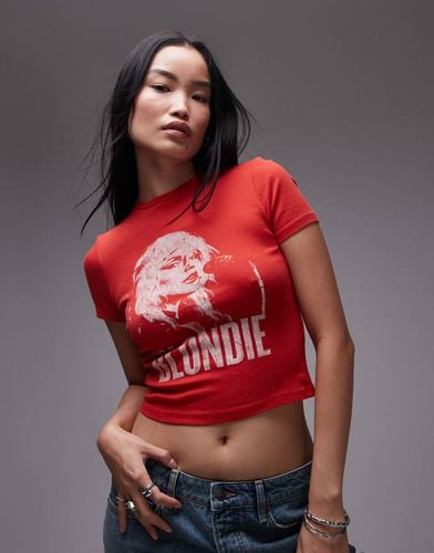 T-shirt mini rossa con grafica "Blondie" su licenza - Topshop - Modalova