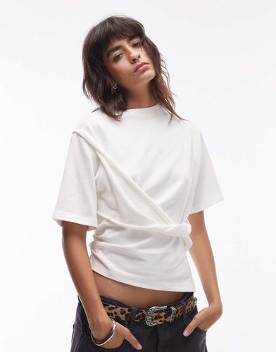 T-shirt bianca incrociata sul davanti - Topshop - Modalova