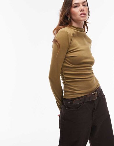 Top à col cheminée et manches longues - Topshop - Modalova