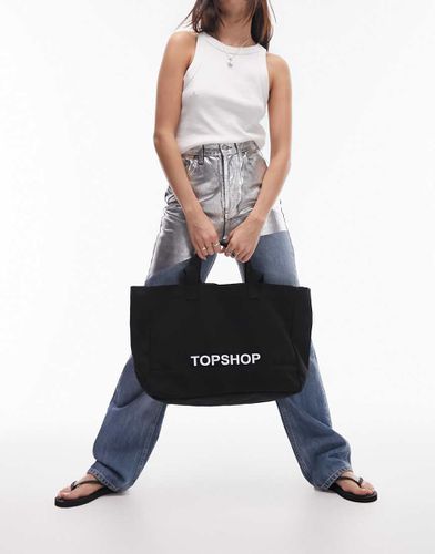 Borsa shopping in tela nera - Topshop - Modalova