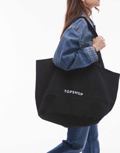 Borsa shopping in tela nera - Topshop - Modalova