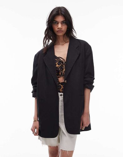 Blazer oversize in lino ad alta resistenza - Topshop - Modalova