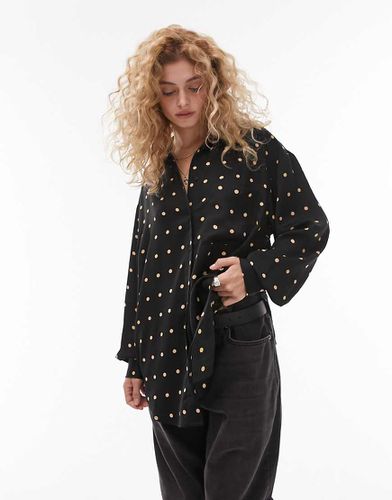 Camicia oversize monocromatica a pois - Topshop - Modalova