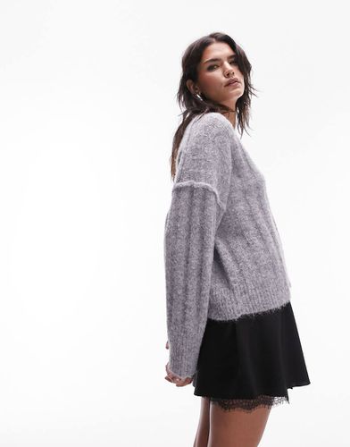 Cardigan in maglia soffice con scollo a V - Topshop - Modalova