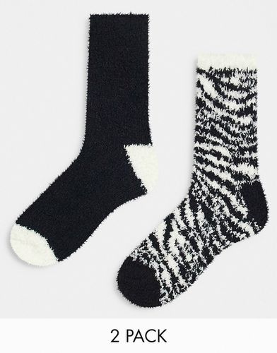 Confezione da 2 paia di calzini soffici zebrati - Topshop - Modalova