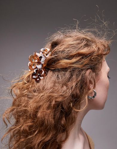 Fermaglio per capelli tartarugato a forma di fiore grande - Topshop - Modalova