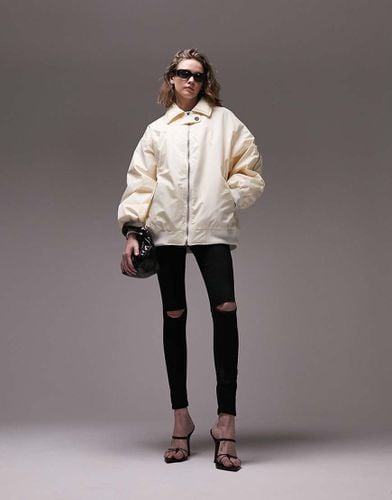 Giacca bomber oversize color crema con colletto - Topshop - Modalova