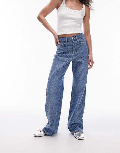 Jeans a colonna a vita medio alta acceso decorati - Topshop - Modalova