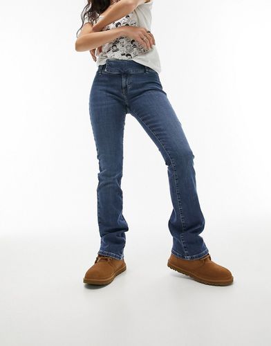 Jeans a zampa medio con fascia in vita spessa stile anni 2000 - Topshop - Modalova