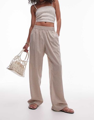 Joggers in cotone color sabbia gessati - Topshop - Modalova