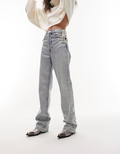 Kort - Jeans candeggiati con lacci sui lati - Topshop - Modalova