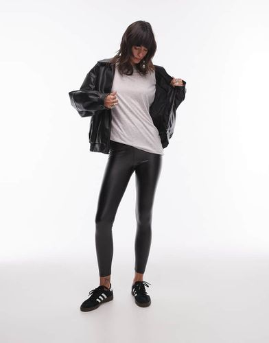 Leggings in pelle sintetica neri - Topshop - Modalova