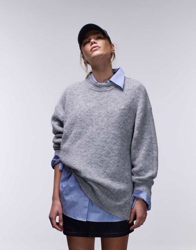 Maglione oversize girocollo soffice con cuciture a vista - Topshop - Modalova