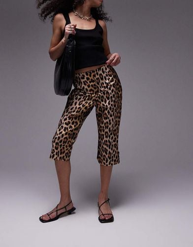 Pantaloni capri con stampa leopardata - Topshop - Modalova