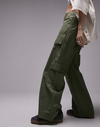 Pantaloni cargo a vita bassa stile Y2K kaki con occhielli - Topshop - Modalova