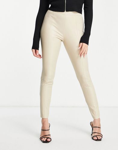 Pantaloni skinny color crema in pelle sintetica - Topshop - Modalova